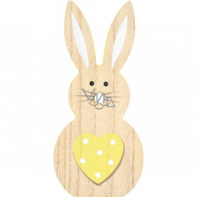 Drevený zajac so žltým srdcom 20 cm