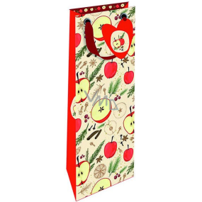 Nekupto Darčeková papierová taška na fľašu 33 x 10 x 9 cm Vianočné jablká