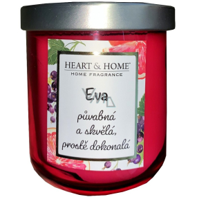 Heart & Home Svieža sójová sviečka s vôňou grapefruitu a čiernych ríbezlí s Evou 110 g