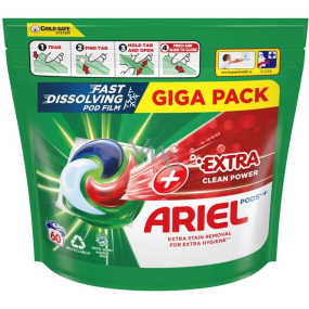 Ariel Extra Clean Power univerzálne pracie gélové kapsuly 60 kusov