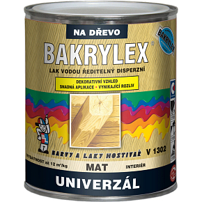 Bakrylex V1302 univerzál mat disperzný lak na drevo bezfarebný, 600 g