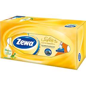 Zewa Softis Soft & Sensitive Box 4-vrstvové papierové vreckovky, 80 ks