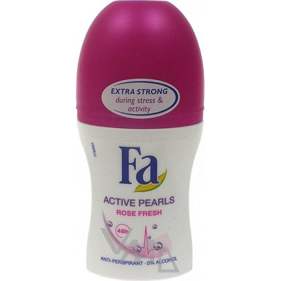 Fa Active Pearls Rose Fresh guličkový antiperspirant dezodorant roll-on pre ženy 50 ml
