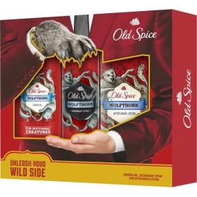 Old Spice Wolfthorn voda po holení 100 ml + deodorant sprej 125 ml + sprchový gél 250 ml, kozmetická sada