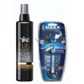 Nike Fun Water Body Mist Outrageous parfumovaný telový sprej 200 ml + holiaci strojček pre mužov, darčeková sada