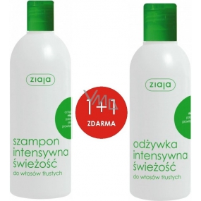 Ziaja Intenzívne sviežosť šampón na mastné vlasy 400 ml + Intenzívna sviežosť kondicionér na mastné vlasy 200 ml, duopack