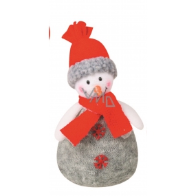 Snehuliak sivý pletený na postavenie 17 cm