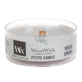 Woodwick Wood Smoke - Dym z cédrového dreva vonná sviečka s dreveným knôtom petite 31 g