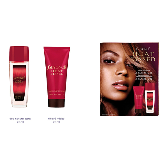 Beyoncé Heat Kissed parfumovaný deodorant sklo 75 ml + telové mlieko 75 ml, kozmetická súprava pre ženy