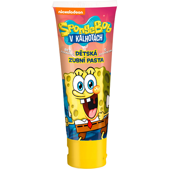 SpongeBob zubná pasta bez parabénov s xylitolom pre deti 75 ml