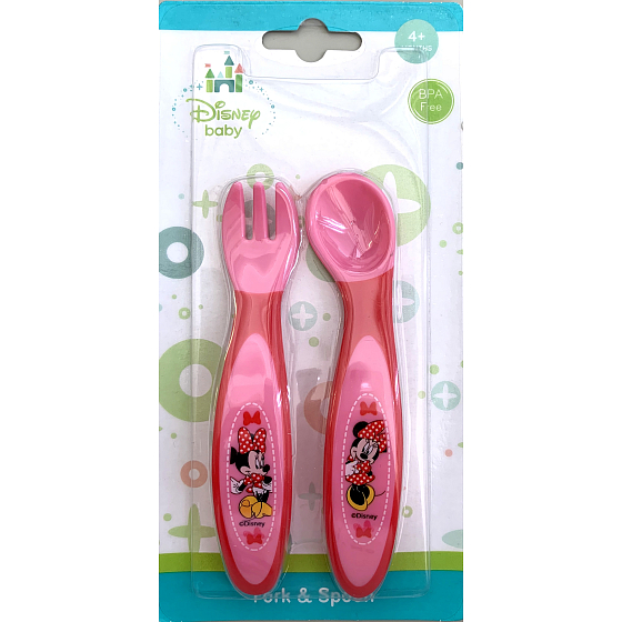 Disney Baby Minnie Mouse príbor ružový pre deti 4+ mesiacov