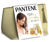 Pantene Intensive Repair šampón pre intenzívnu regeneráciu vlasov 400 ml + balzam pre intenzívnu regeneráciu vlasov 200 ml + olej na vlasy 100 ml + zázračná 1 minútová ampulka 3 ks + kozmetická taštička, kozmetická sada pre ženy