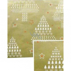Nekupto Vianočný baliaci papier na darčeky 70 x 200 cm Zlaté biele stromčeky