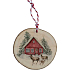 Bohemia Gifts Ručne vyrobená drevená vianočná ozdoba Dom a jeleň 6 cm