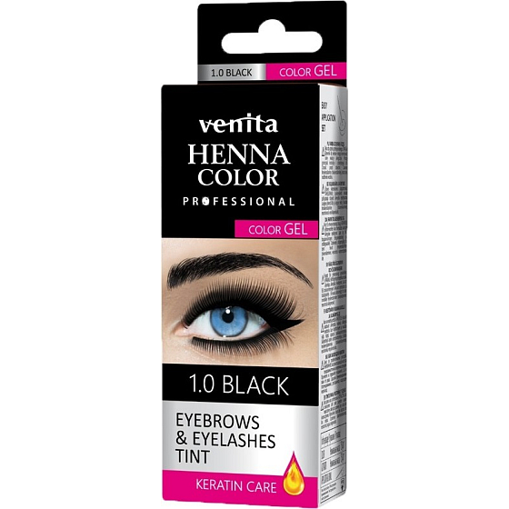 Venita Henna Professional Gelová farba na obočie 1.0 Čierna 15 g