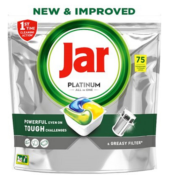 Kapsule do umývačky riadu Jar Platinum All in One Lemon 75 kusov