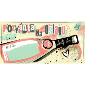 Nekupto Pozvánka na narodeninovú oslavu Víno 20 x 10 cm 5 kusov