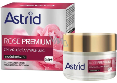 Astrid Rose Premium 55+ spevňujúci a vypínací nočný krém pre zrelú pleť 50 ml