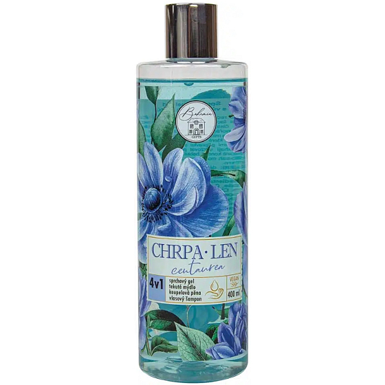Bohemia Gifts 4v1 Sprchový gél, šampón, pena a mydlo s chrpou a ľanom 400 ml