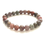Spinel náramok elastický prírodný kameň, guľôčka 8 mm /16 - 17 cm, šťastie - dobrá nálada