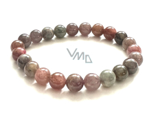 Spinel náramok elastický prírodný kameň, guľôčka 8 mm /16 - 17 cm, šťastie - dobrá nálada