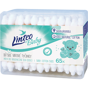 Linteo Baby detské vatové tyčinky, 65 ks