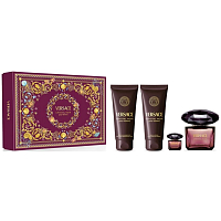 Versace Crystal Noir set parfumovaná voda 90 ml + telové mlieko 100 ml + sprchový gél 100 ml + parfumovaná voda 5 ml, darčeková sada pre ženy