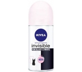 Nivea Invisible Black & White Clear guličkový antiperspirant dezodorant roll-on pre ženy 50 ml