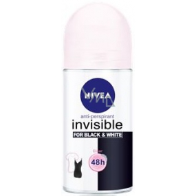 Nivea Invisible Black & White Clear guličkový antiperspirant dezodorant roll-on pre ženy 50 ml
