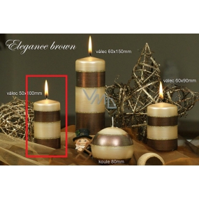 Lima Elegance Brown sviečka béžová valec 50 x 100 mm 1 kus
