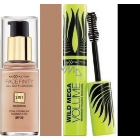 Max Factor Facefinity All Day Flawless 3v1 make-up 80 Bronze 30 ml + Wild Mega Volume riasenka čierna 11 ml