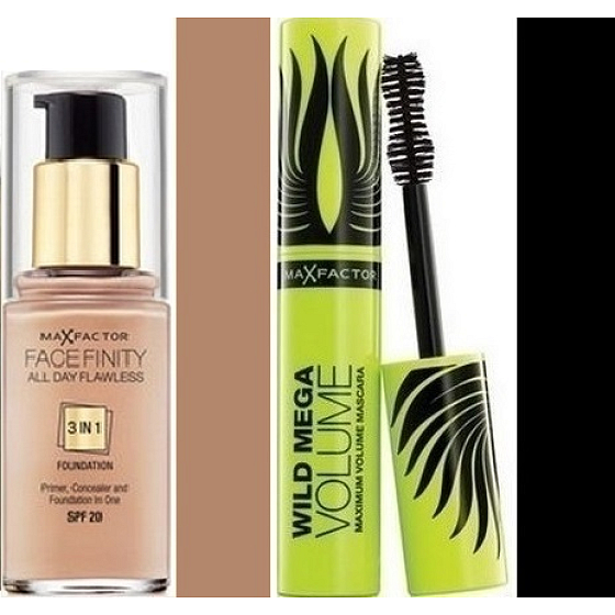 Max Factor Facefinity All Day Flawless 3v1 make-up 80 Bronze 30 ml + Wild Mega Volume riasenka čierna 11 ml