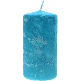 Lima Mramor Bavlna vonná sviečka modrá valec 50 x 100 mm 1 kus