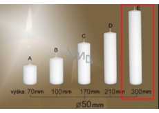 Lima Gastro hladká sviečka biela valec 50 x 300 mm 1 kus