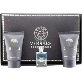 Versace pour Homme toaletná voda 5 ml + sprchový gél 25 ml + balzam po holení 25 ml, darčeková sada