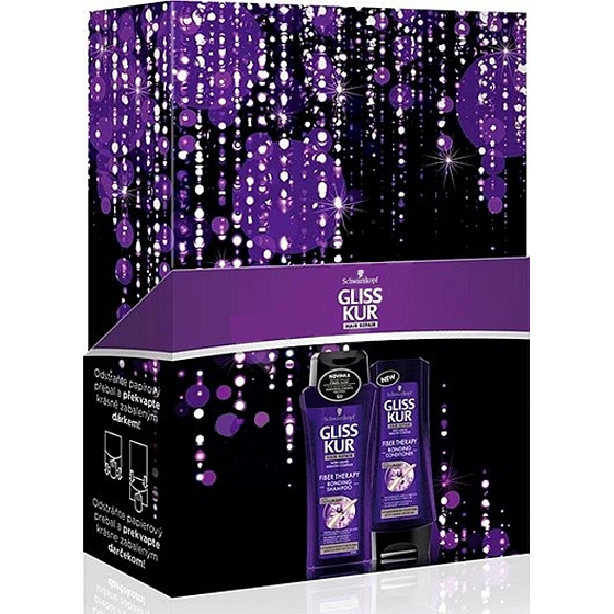 Gliss Kur Fiber Therapy šampón na namáhavé vlasy 250 ml + kondicionér 200 ml, kozmetická kazeta
