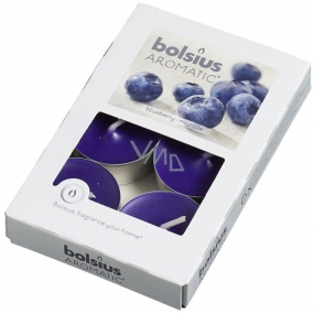 Bolsius Aromatic Blueberry - Čučoriedka vonné čajové sviečky 6 kusov, doba horenia 4 hodiny