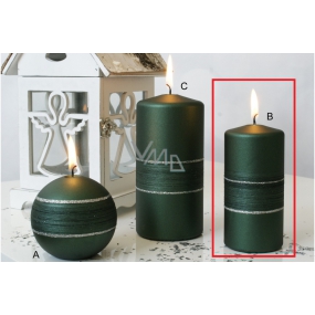 Lima Sparkling sviečka zelená matná valec 60 x 120 mm 1 kus