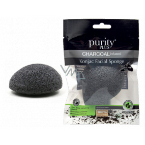 Purity Plus Charcoal odličovacia hubka Konjac s aktívnym uhlím 1 kus
