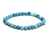 Larimar náramok elastický prírodný kameň, guľôčka 6 mm / 16 - 17 cm, kameň bájnej Atlantídy