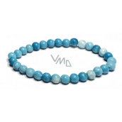 Larimar náramok elastický prírodný kameň, guľôčka 6 mm / 16 - 17 cm, kameň bájnej Atlantídy