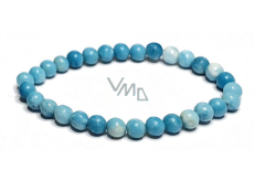 Larimar náramok elastický prírodný kameň, guľôčka 6 mm / 16 - 17 cm, kameň bájnej Atlantídy