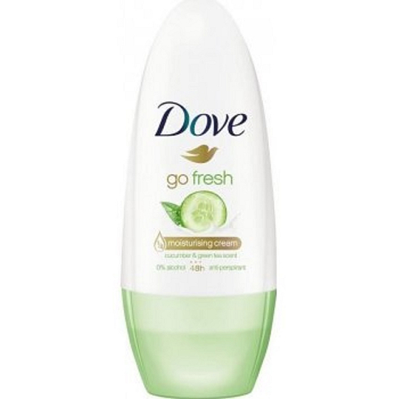 Dove Uhorka a zelený čaj antiperspirant deodorant roll-on pre ženy 50 ml