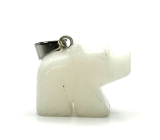 Prívesok Quartz Bear prírodný kameň, ručne brúsená figúrka 1,8 x 2,5 x 8 mm, najdokonalejší liečiteľ