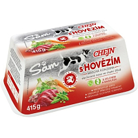 Sam miska pre psov s hovädzím mäsom, 97% podiel mäsa, 415 g