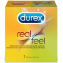 Durex Real Feel nelatexový kondóm pre prirodzený pocit kože na kožu, nominálna šírka: 56 mm 3 kusy