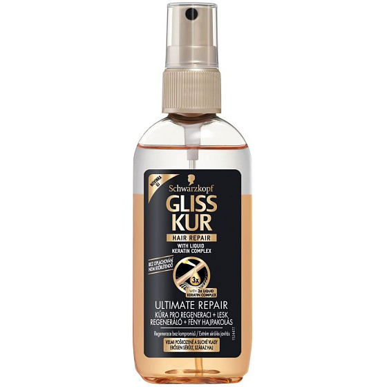 Gliss Kur Ultimate Repair regenerácie a lesk bezoplachová kôra 100 ml