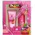 Idc Institute Fruit & Care Black Plum, Orange a Strawberry sprchový gél 100 ml + telové mlieko 60 ml + pilník na nechty 1 kus, kozmetická sada