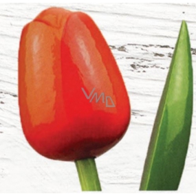 Bohemia Gifts Drevený tulipán oranžovo-červený 34 cm