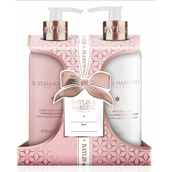 Baylis & Harding Jojoba, Hodváb a Mandľový olej starostlivosť o ruky 2 x 300 ml kozmetická sada